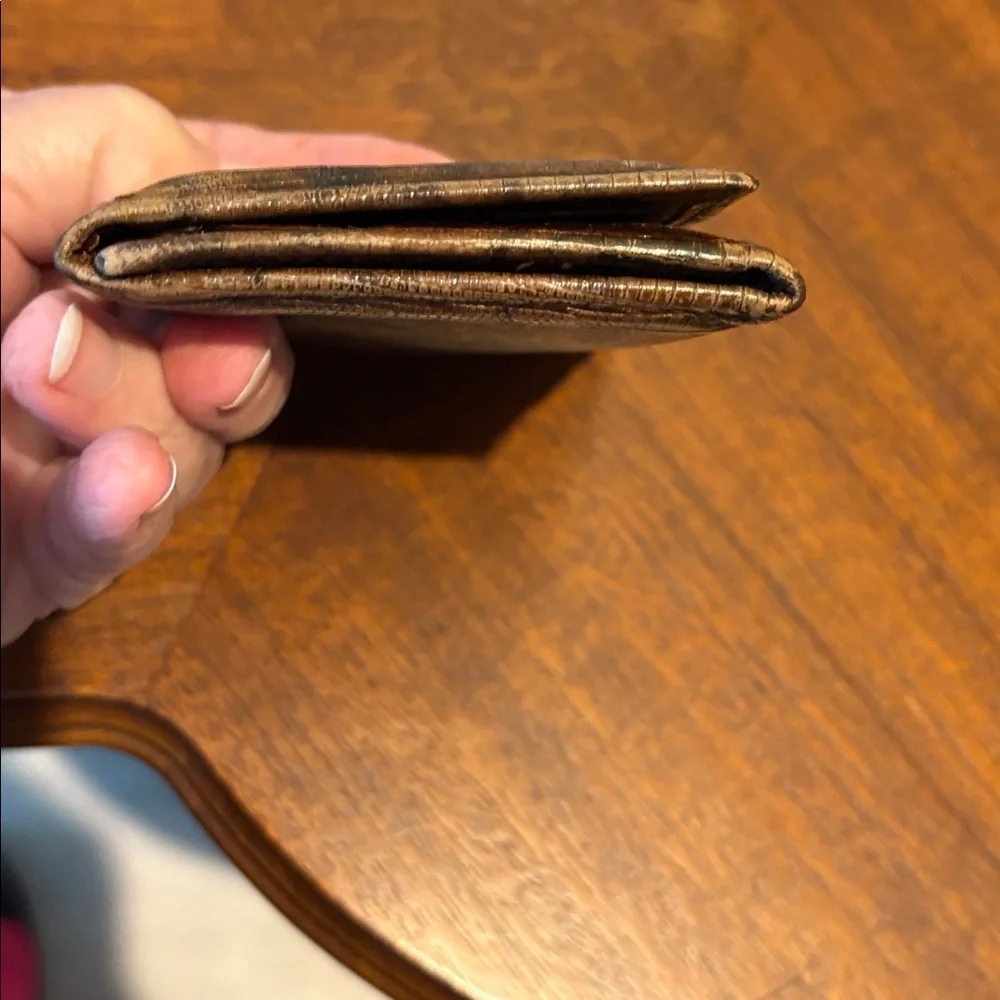Di Lido  wallet genuine leather  snake skin pattern print  trifold wallet small